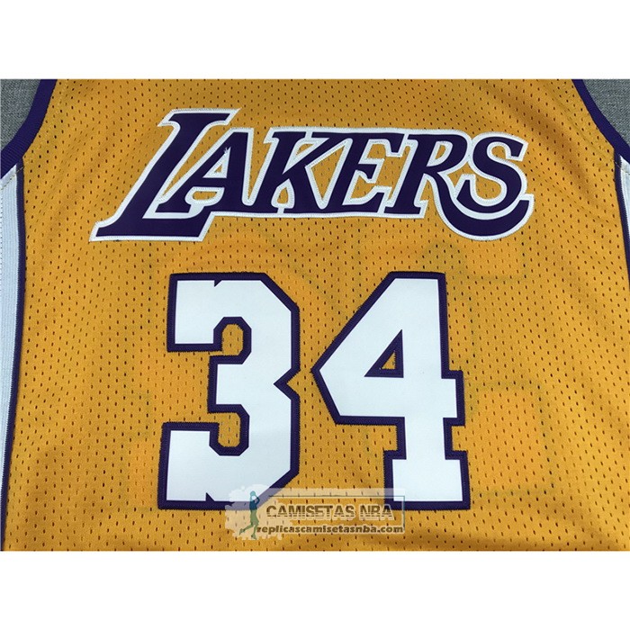 Camiseta Los Angeles Lakers Shaquille O'Neal Mitchell & Ness 1999-00 Amarillo